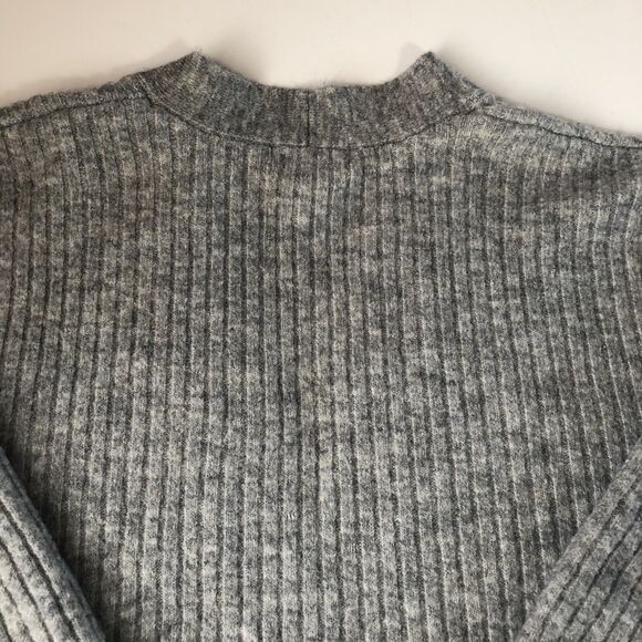 H&M Women’s Ribbed Open Front Cardigan Oversized Wool Blend Gray Size Small - Picture 10 of 16